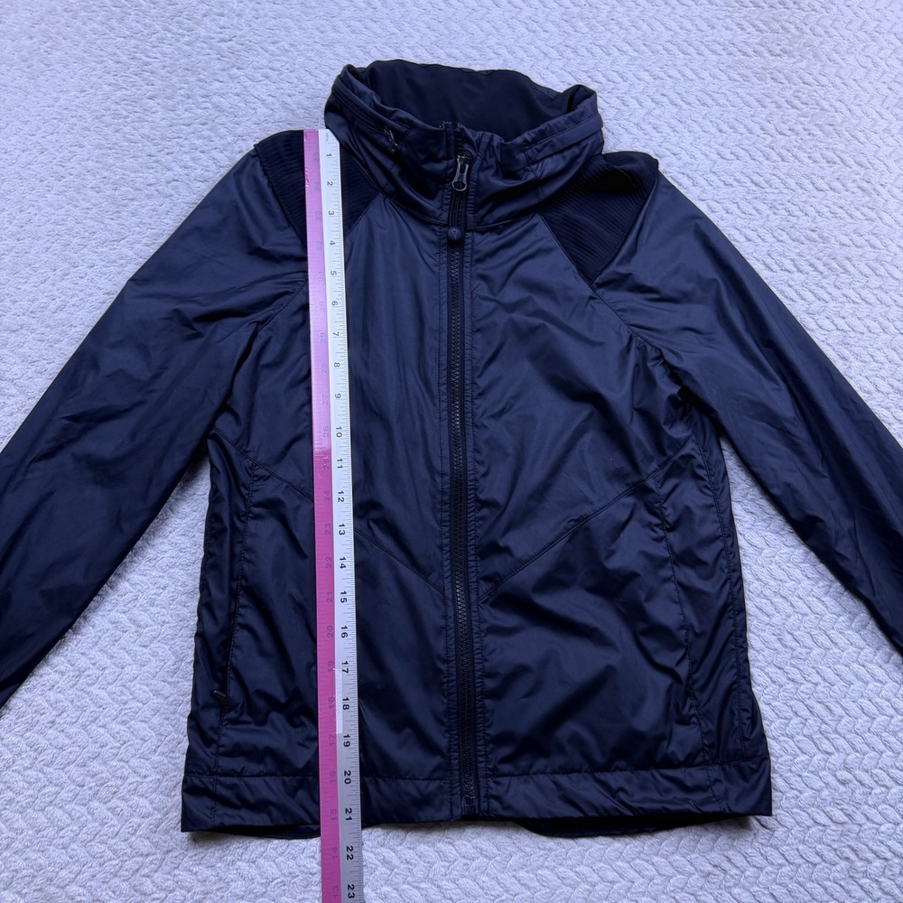 Ivivva By Lululemon Girls Speed Ahead Black Windbreaker Jacket SIZE 12 Hooded - Picture 6 of 9